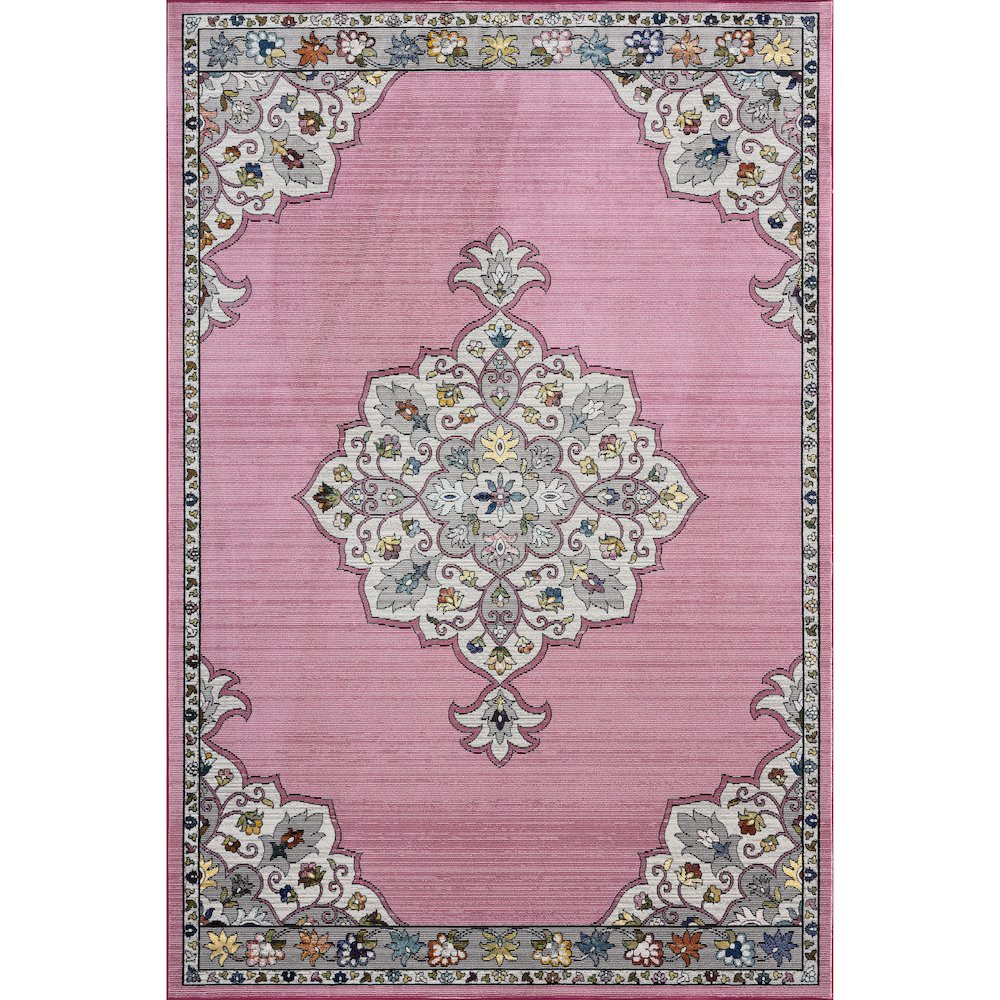 Gala Durable Performance Area Rug Indoor in Pink/Multicolored, 7'6" x 9'6". Picture 1