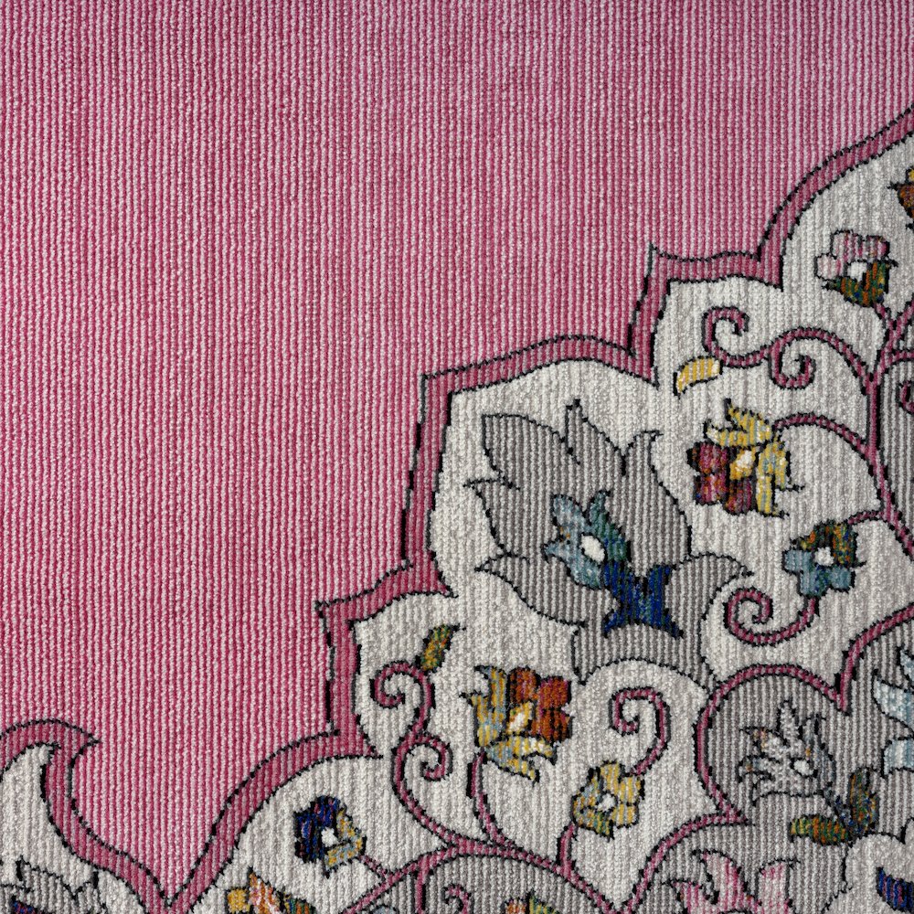 Gala Durable Performance Area Rug Indoor in Pink/Multicolored, 7'6" x 9'6". Picture 2
