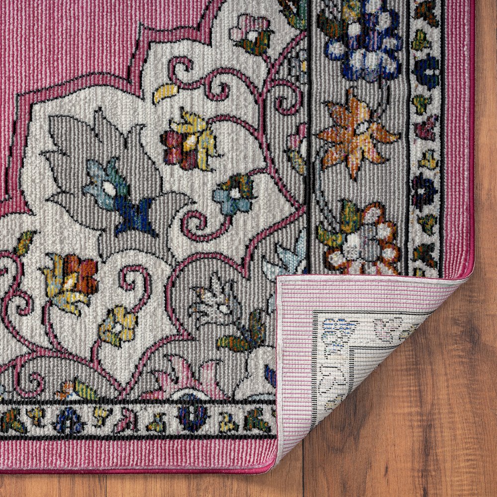 Gala Durable Performance Area Rug Indoor in Pink/Multicolored, 7'6" x 9'6". Picture 4