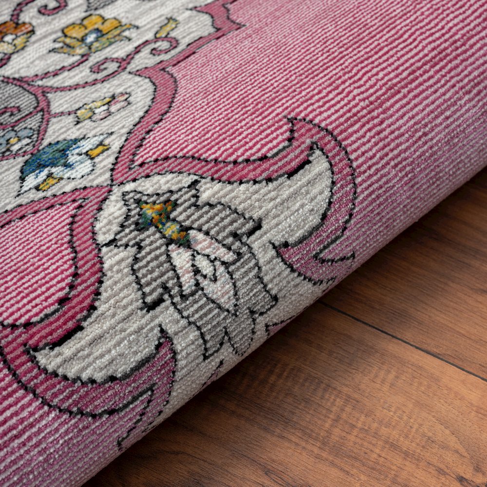 Gala Durable Performance Area Rug Indoor in Pink/Multicolored, 7'6" x 9'6". Picture 5
