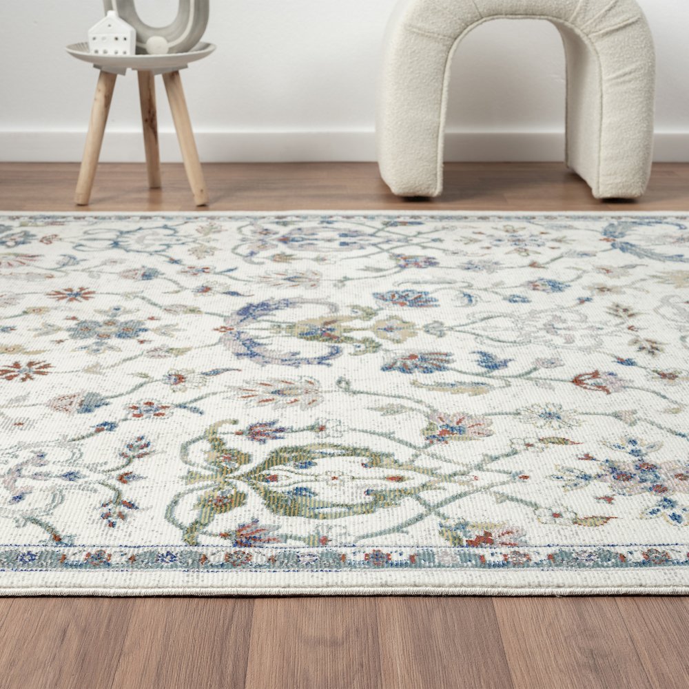 Gala Durable Performance Area Rug Indoor in Ivory/Blue, 2'3" x 8'9". Picture 3