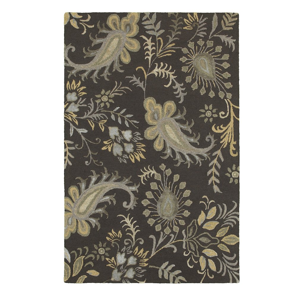 Glamour Wool Area Rug Indoor in Gray, 9' x 12'. Picture 2