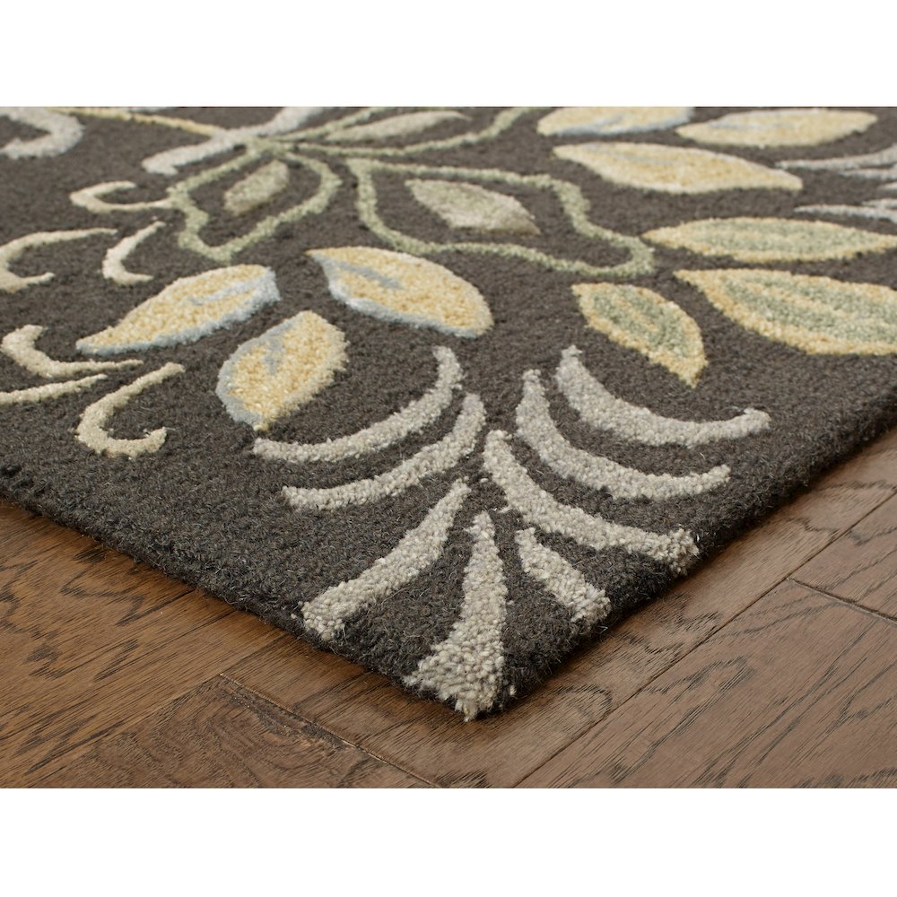 Glamour Wool Area Rug Indoor in Gray, 9' x 12'. Picture 1