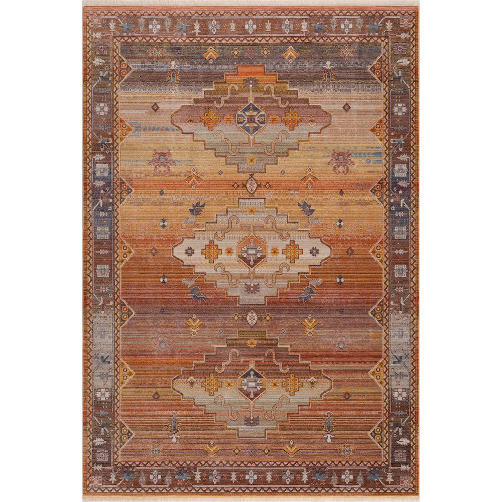 Holi Durable Performance Area Rug Indoor in Brown/Yellow, 4' x 6'. Picture 1