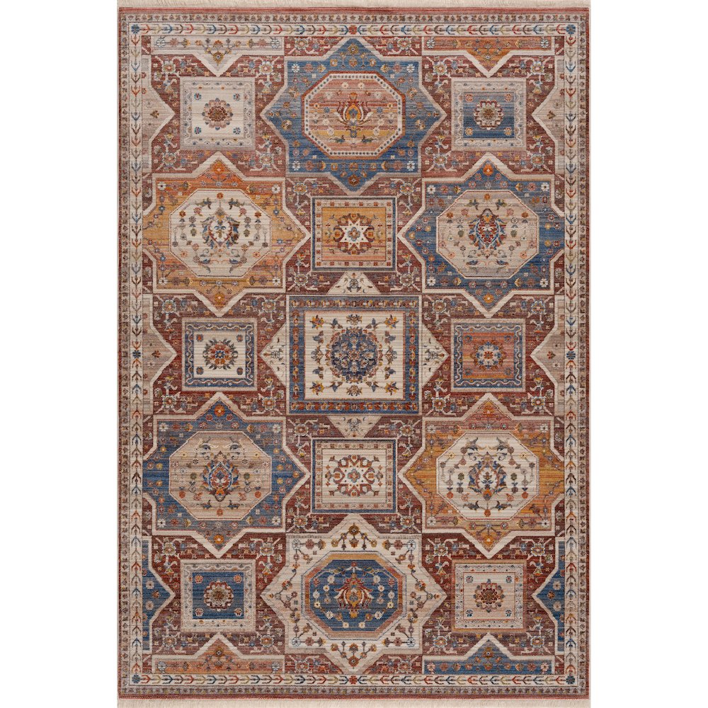 Holi Durable Performance Area Rug Indoor in Red/Ivory, 9' x 12'. Picture 1