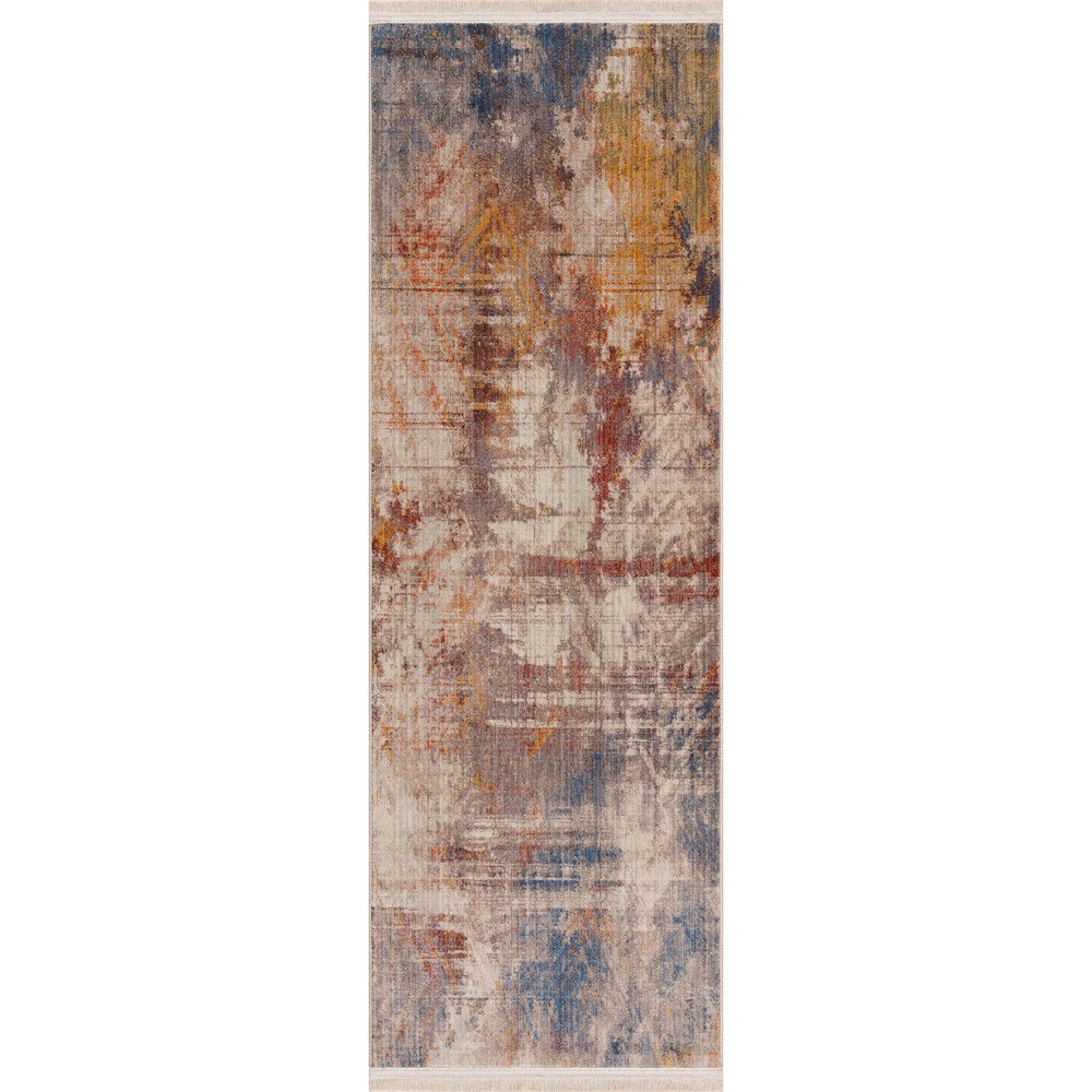 Holi Durable Performance Area Rug Indoor in Gray/Blue, 2' x 6'. Picture 1