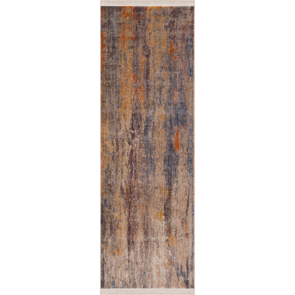Holi Durable Performance Area Rug Indoor in Beige/Blue, 2' x 6'. Picture 1