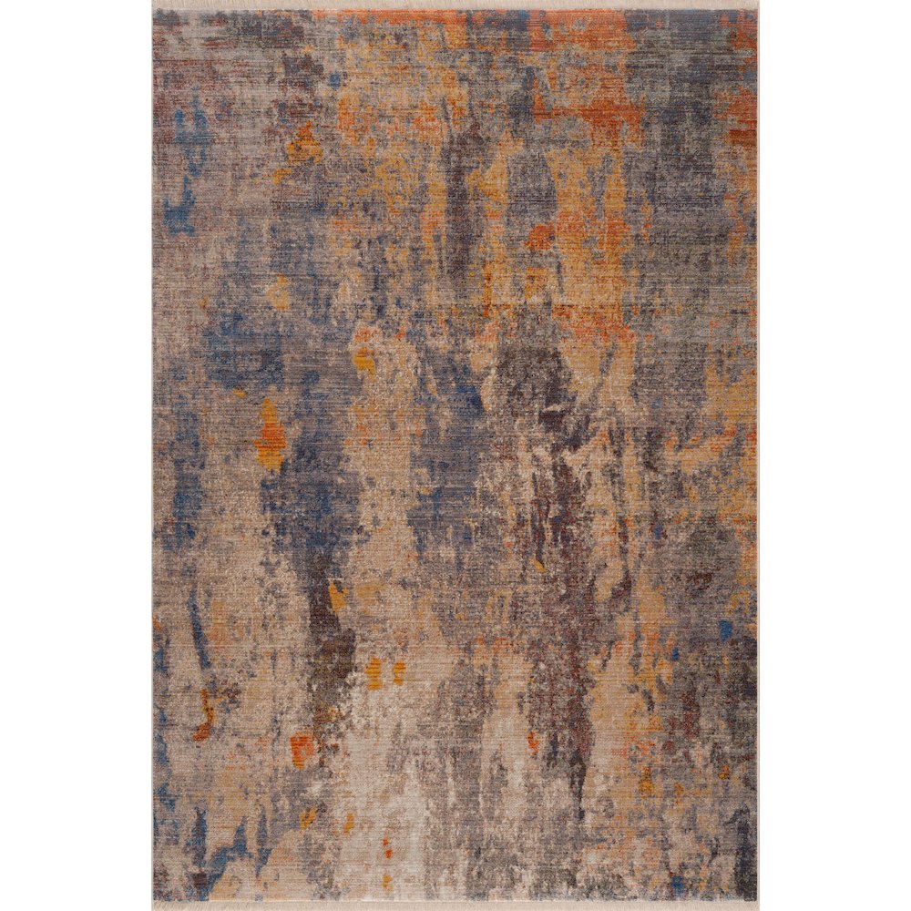 Holi Durable Performance Area Rug Indoor in Beige/Blue, 4' x 6'. Picture 1