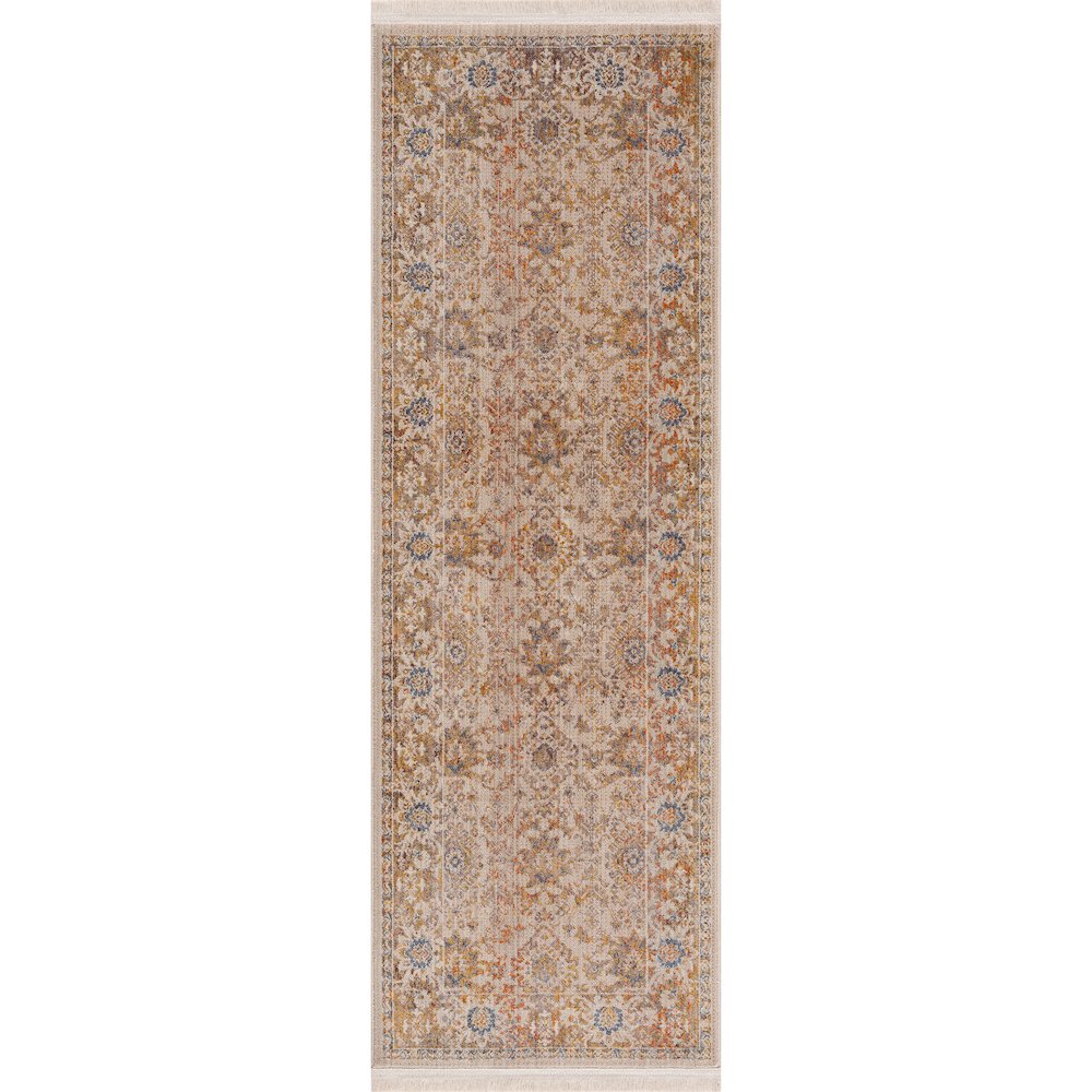 Holi Durable Performance Area Rug Indoor in Ivory/Beige, 2' x 6'. Picture 1