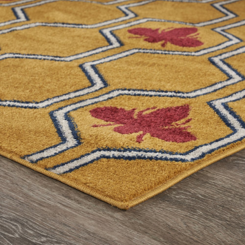 Harmony Durable Performance Area Rug Indoor in Yellow/Red, 7'9" x 9'5". Picture 5