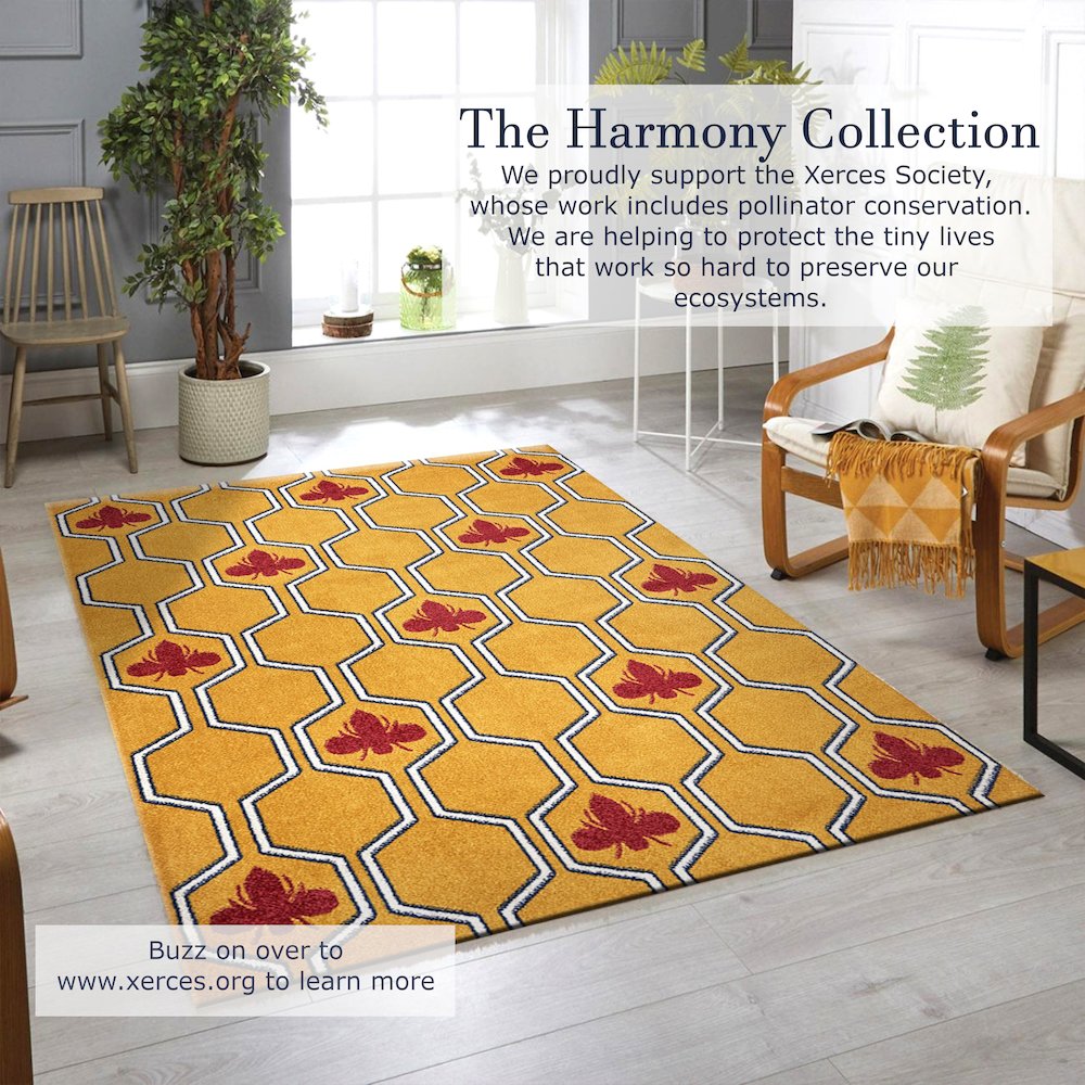 Harmony Durable Performance Area Rug Indoor in Yellow/Red, 7'9" x 9'5". Picture 7