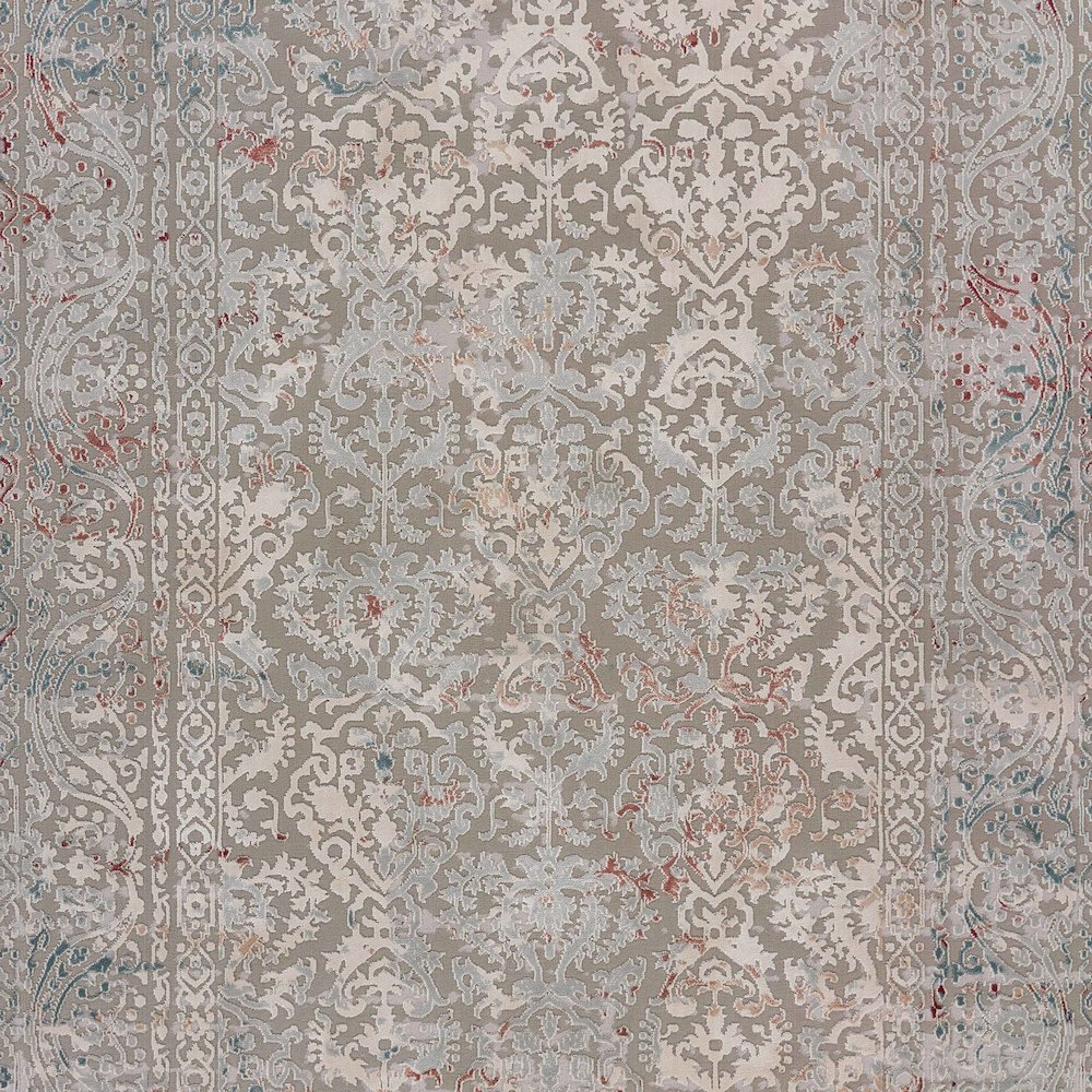Imagine Durable Performance Area Rug Indoor in Gray/Red, 1'10" x 3'. Picture 6