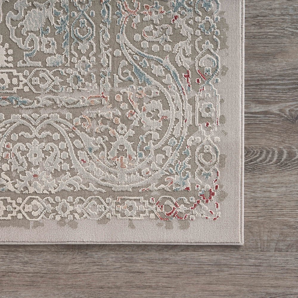 Imagine Durable Performance Area Rug Indoor in Gray/Red, 1'10" x 3'. Picture 5