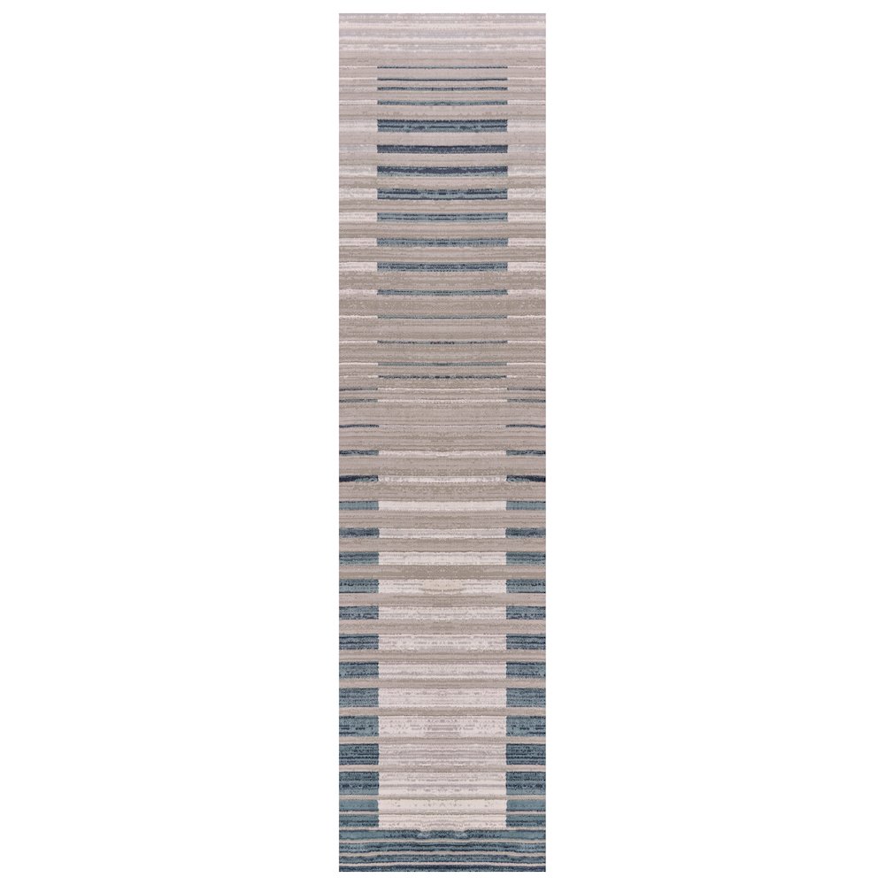Imagine Durable Performance Area Rug Indoor in Cream/Blue, 2'2" x 7'7". Picture 1
