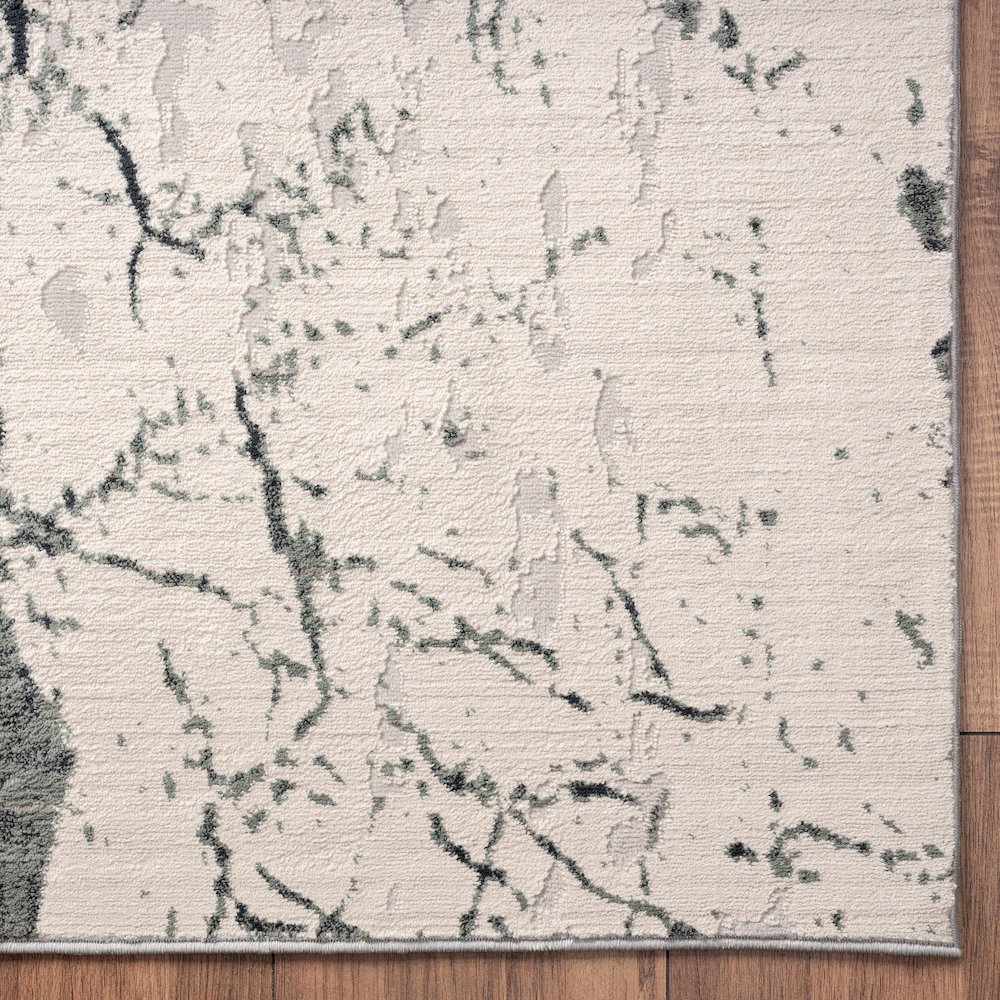 Imagine Durable Performance Area Rug Indoor in Ivory/Gray, 1'10" x 3'. Picture 5