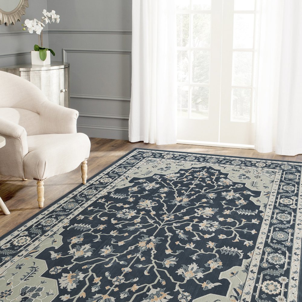 Imagine Durable Performance Area Rug Indoor in Blue/Blue, 5'3" x 7'6". Picture 8