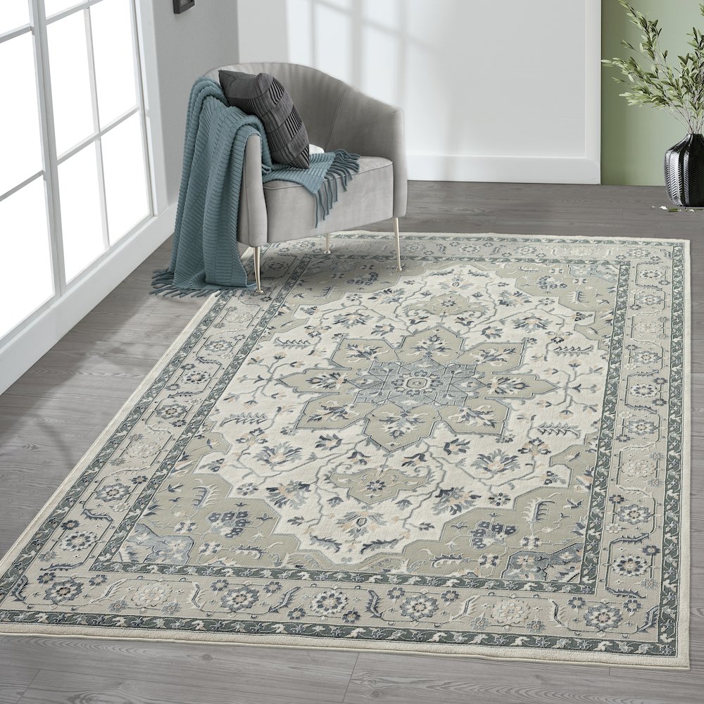 Imagine Cotton Area Rug Indoor in Ivory, 5'3" x 7'6". Picture 7