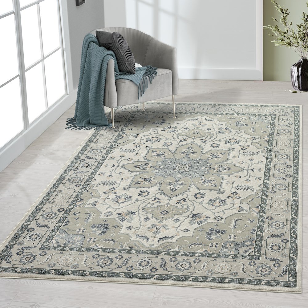 Imagine Cotton Area Rug Indoor in Ivory, 5'3" x 7'6". Picture 8