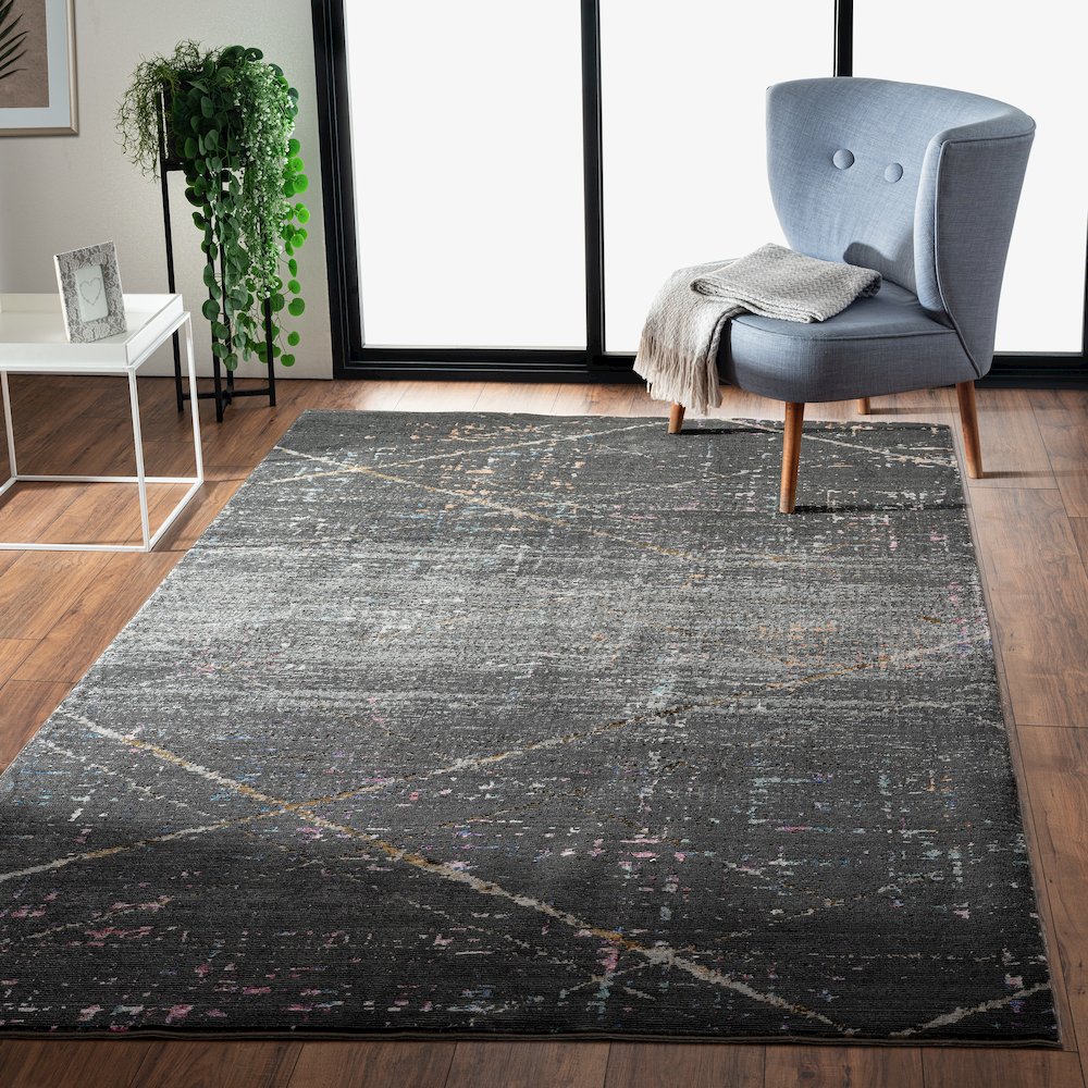 Impulse Performance Blend Area Rug Indoor in Black/Pink, 5' x 7'6". Picture 7
