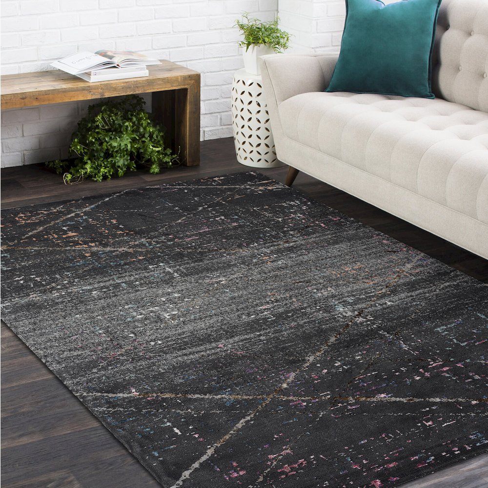 Impulse Performance Blend Area Rug Indoor in Black/Pink, 5' x 7'6". Picture 8