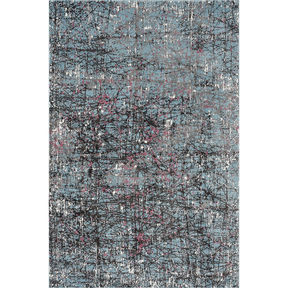 Impulse Performance Blend Area Rug Indoor in Blue/Silver, 5' x 7'6". Picture 1
