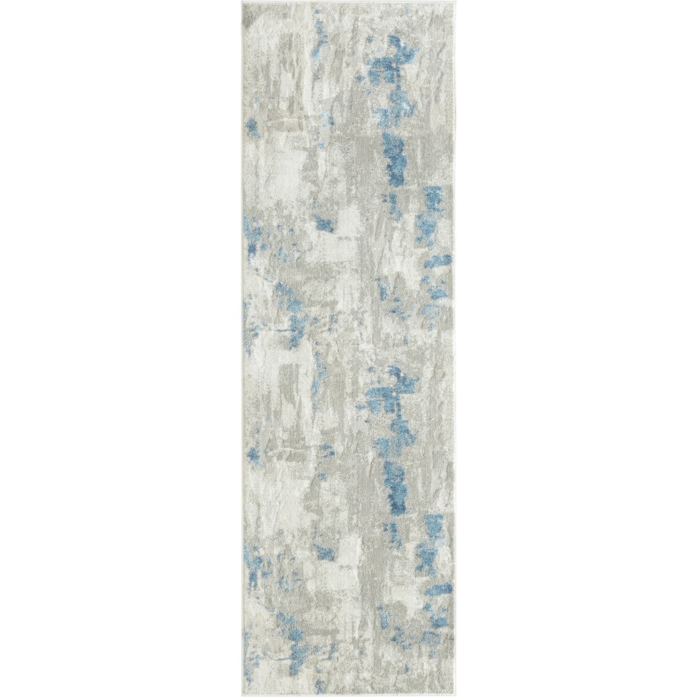 Isabella Performance Blend Area Rug Indoor in Gray/Blue, 2' x 6'. Picture 1