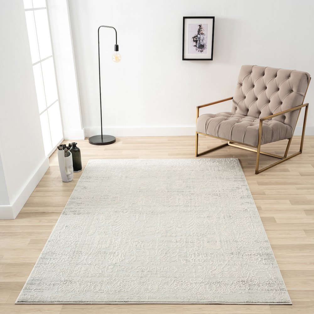 Isabella Performance Blend Area Rug Indoor in Ivory, 4' x 6'. Picture 7