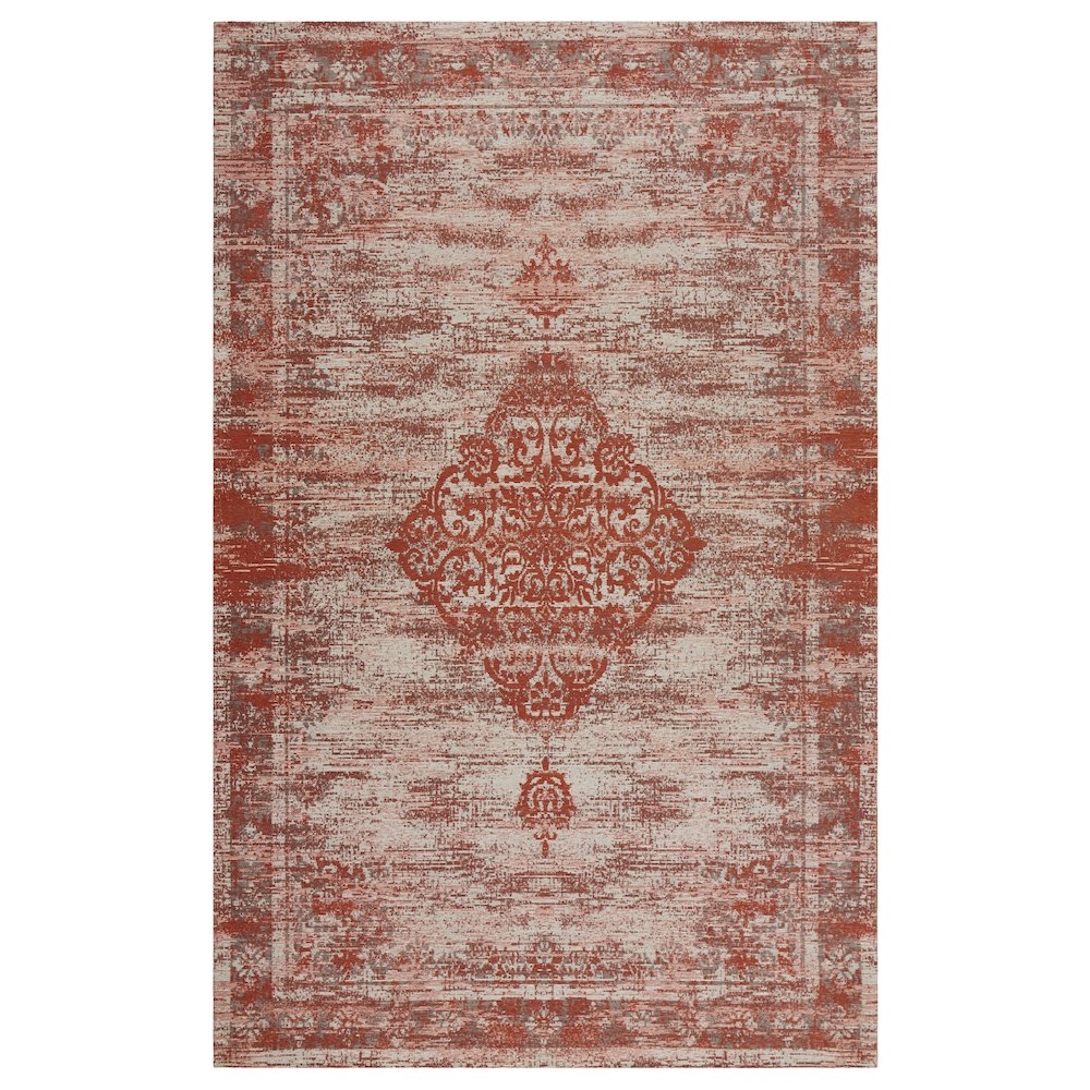 Jewel Wool Area Rug Indoor in Red/Gray, 2'8" x 7'. Picture 1