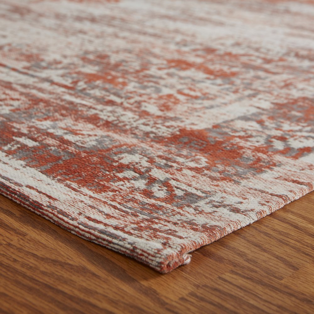 Jewel Wool Area Rug Indoor in Red/Gray, 2'8" x 7'. Picture 2