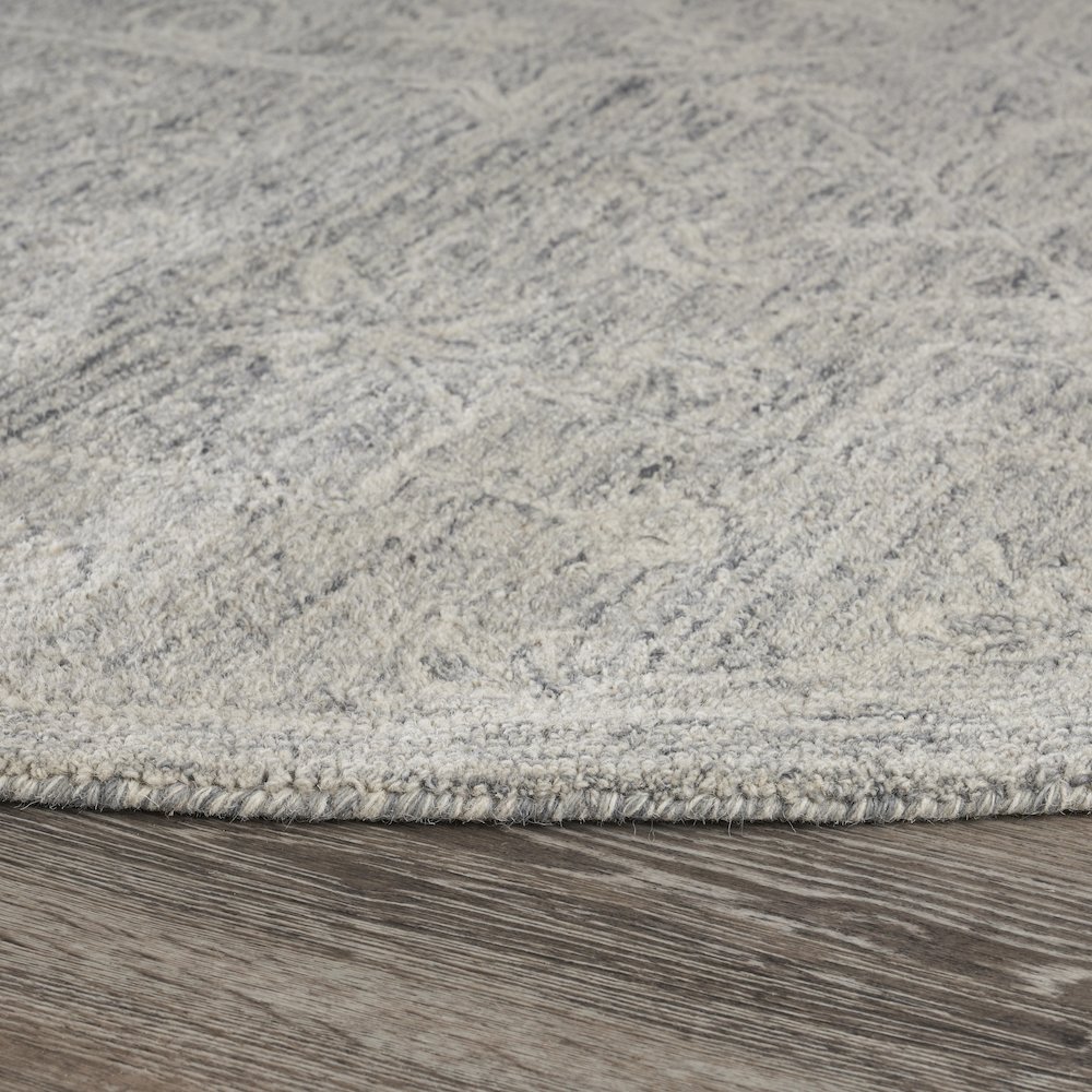 Juniper Wool Area Rug Indoor in Silver/Gray, 7'9" Round. Picture 3