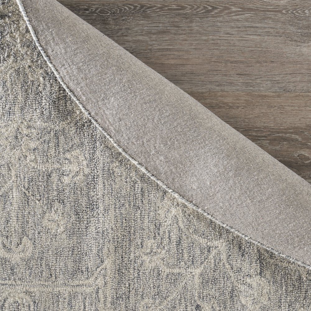 Juniper Wool Area Rug Indoor in Silver/Gray, 7'9" Round. Picture 4