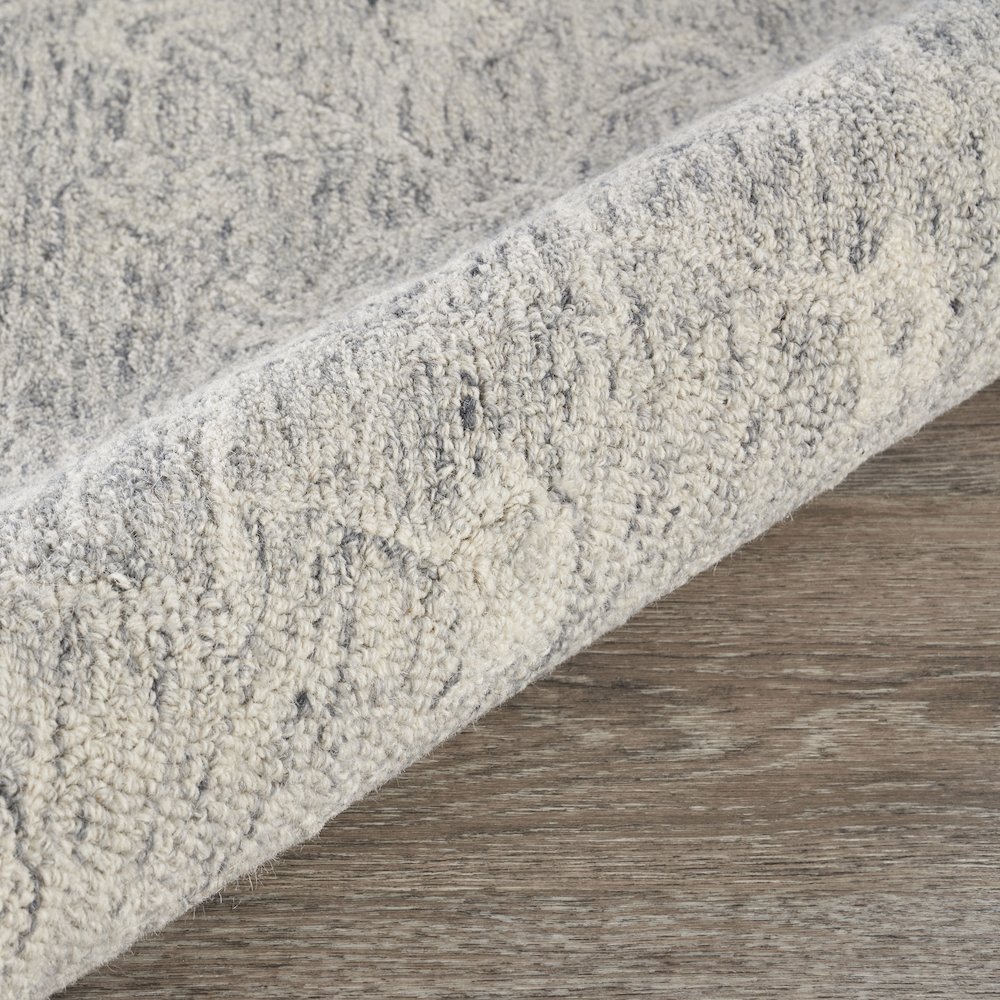 Juniper Wool Area Rug Indoor in Silver/Gray, 7'9" Round. Picture 5