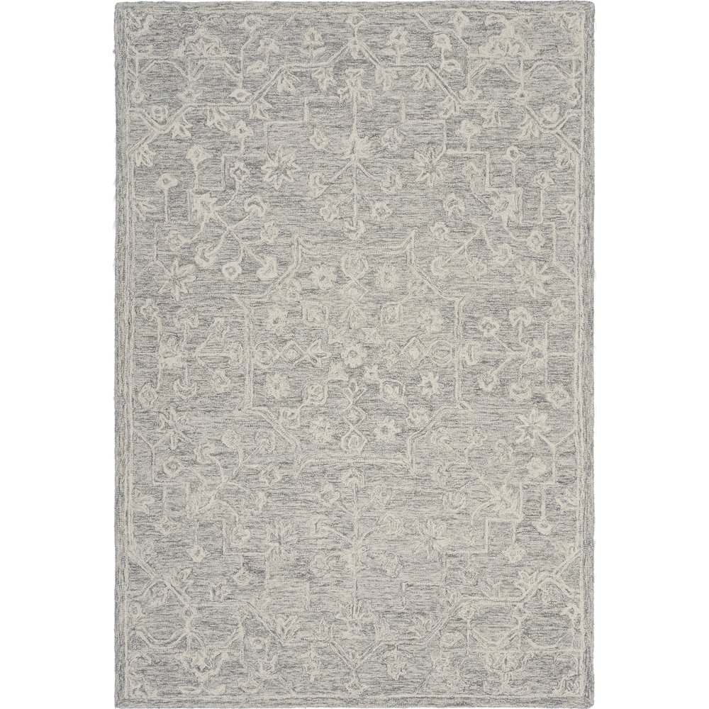 Juniper Wool Area Rug Indoor in Silver/Gray, 3' x 5'. Picture 1