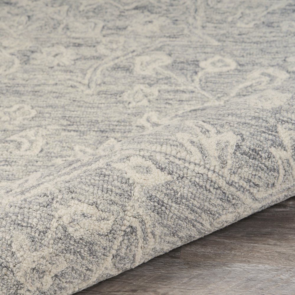 Juniper Wool Area Rug Indoor in Silver/Gray, 3' x 5'. Picture 4