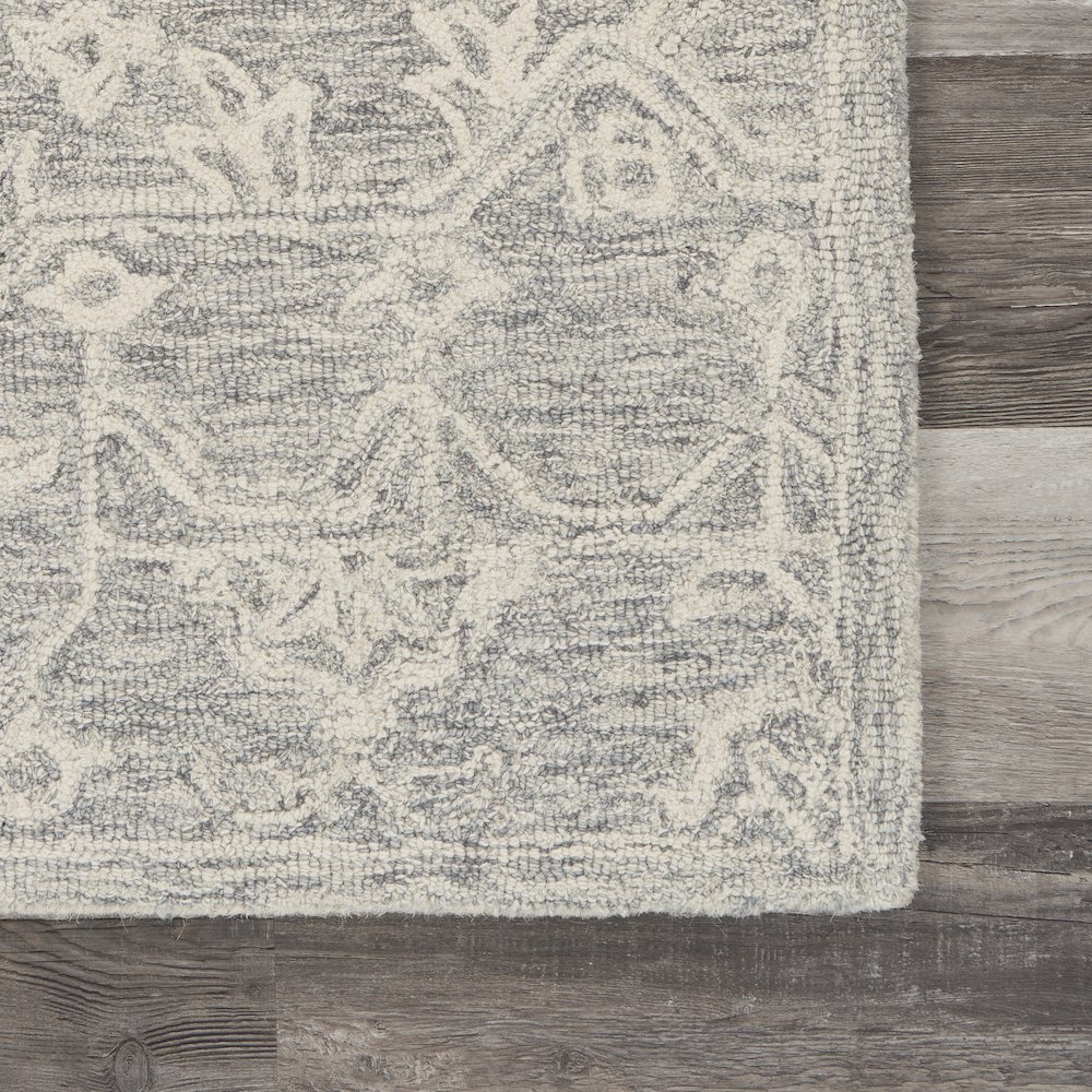 Juniper Wool Area Rug Indoor in Silver/Gray, 3' x 5'. Picture 5