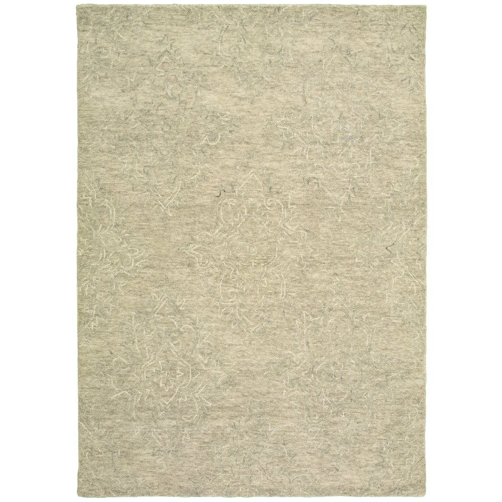 Karma Wool Area Rug Indoor in Gray, 9' x 12'. Picture 1