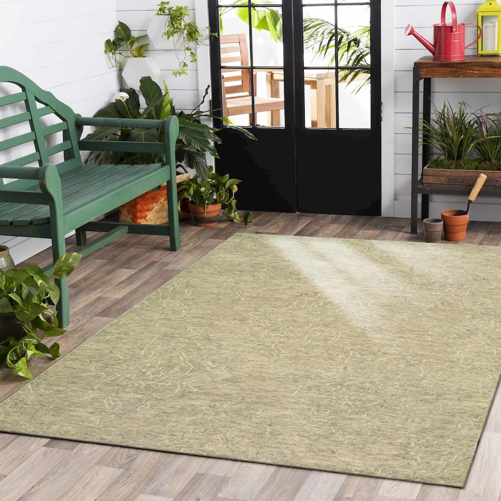 Karma Wool Area Rug Indoor in Gray, 9' x 12'. Picture 2