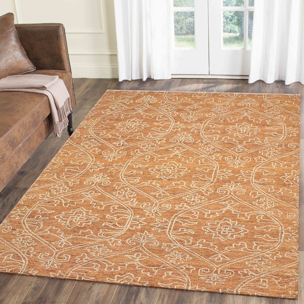 Karma Cotton Area Rug Indoor in Red, 9' x 12'. Picture 3
