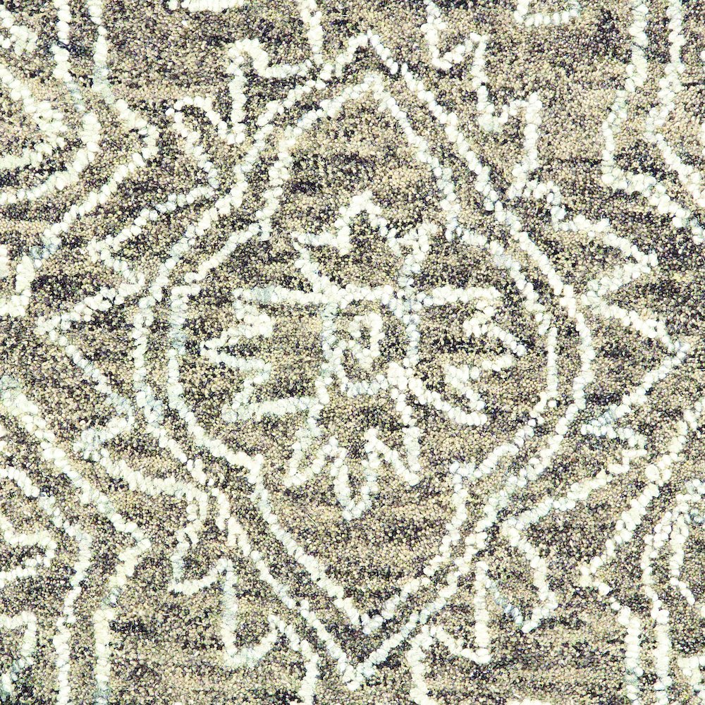Karma Wool Area Rug Indoor in Beige/White, 9' x 12'. Picture 2