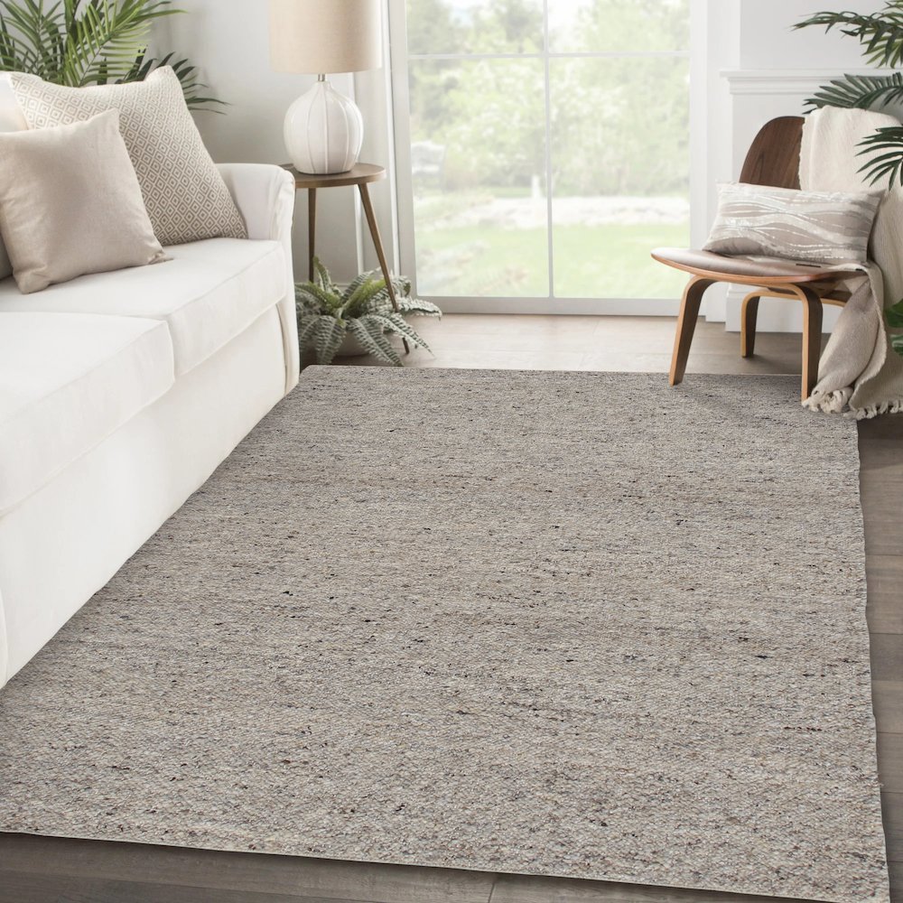 Kingston Wool Blend Area Rug Indoor in Gray/Cream, 9' x 12'. Picture 2