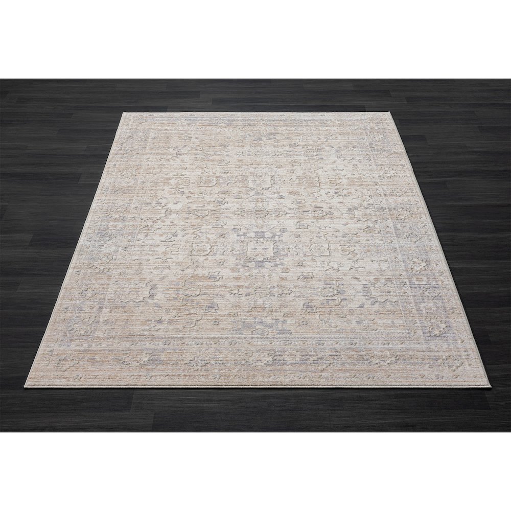 Lancaster Performance Blend Area Rug Indoor in Gray/Beige, 4' X 6'. Picture 8