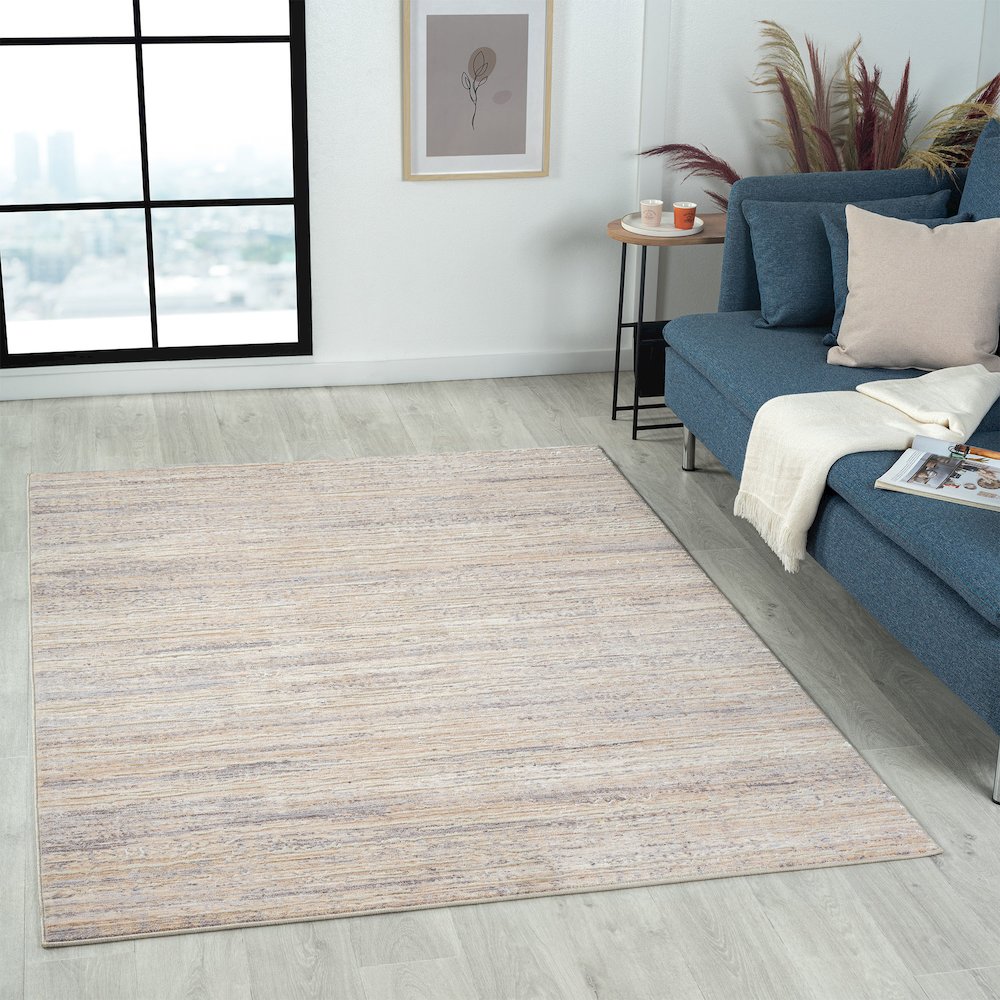 Lancaster Performance Blend Area Rug Indoor in Gray/Beige, 4' X 6'. Picture 2