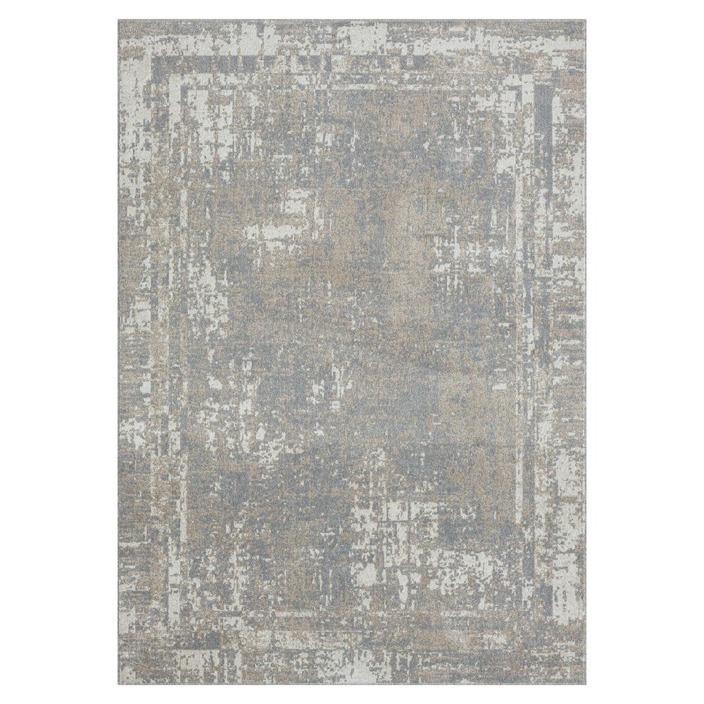 Lanham Durable Performance Area Rug Indoor in Gray/Ivory, 5' x 7'. Picture 1