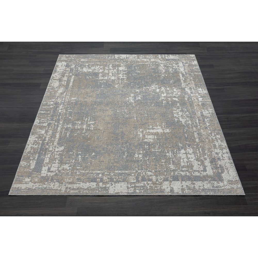 Lanham Durable Performance Area Rug Indoor in Gray/Ivory, 5' x 7'. Picture 8