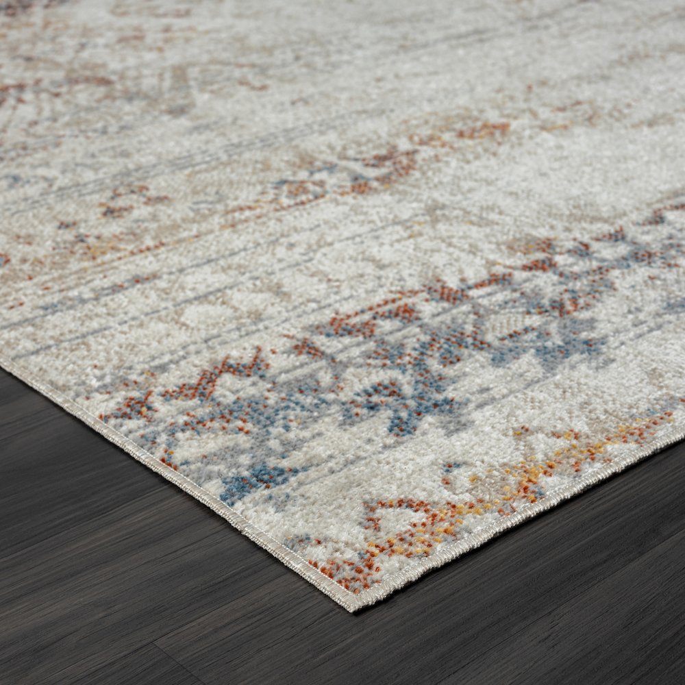 Lanham Durable Performance Area Rug Indoor in Gray/Multicolored, 5' x 7'. Picture 3
