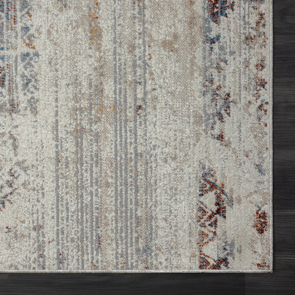 Lanham Durable Performance Area Rug Indoor in Gray/Multicolored, 5' x 7'. Picture 5