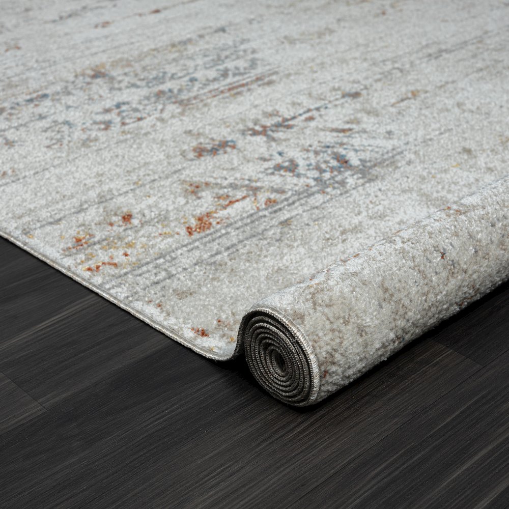 Lanham Durable Performance Area Rug Indoor in Gray/Multicolored, 5' x 7'. Picture 4
