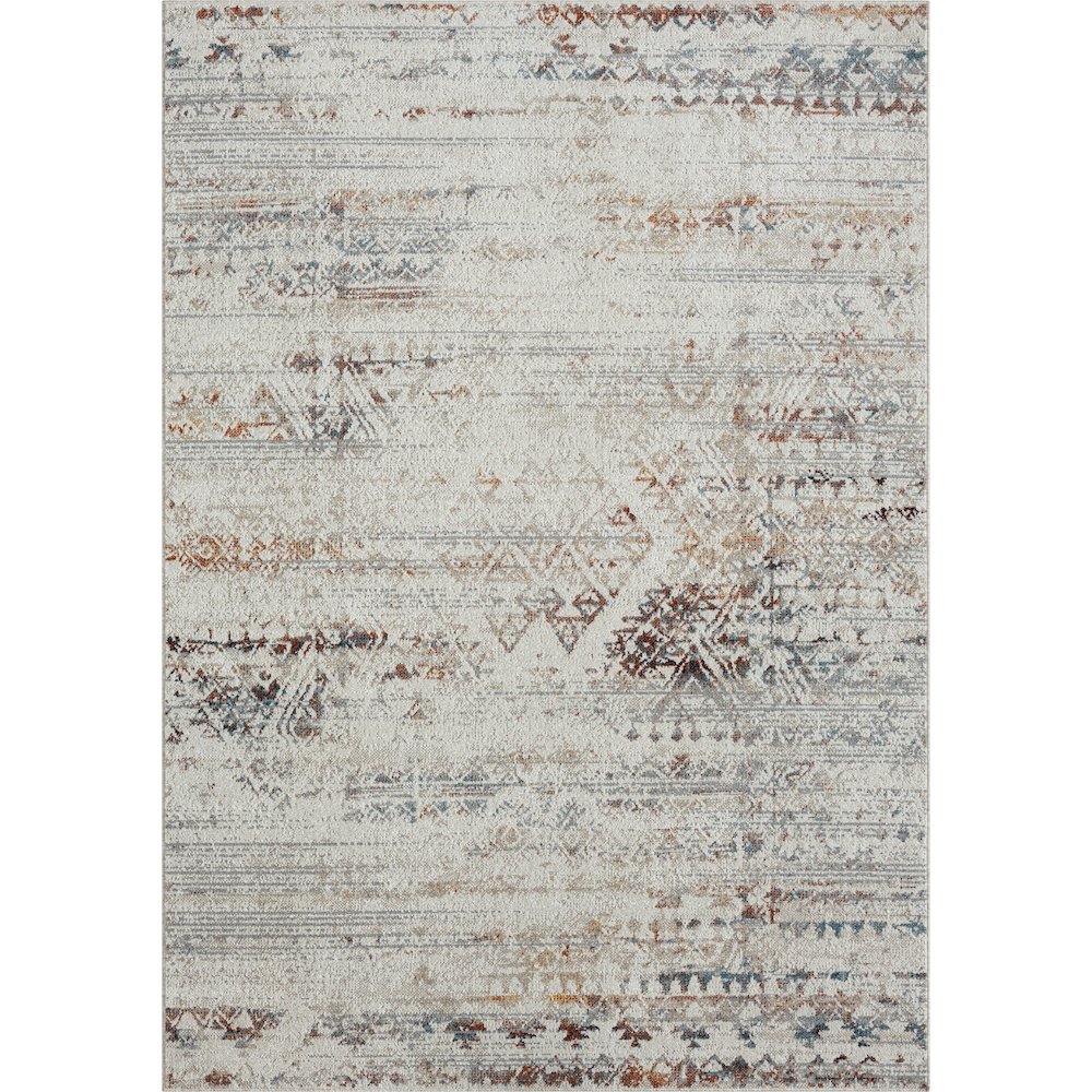 Lanham Durable Performance Area Rug Indoor in Gray/Multicolored, 5' x 7'. Picture 1