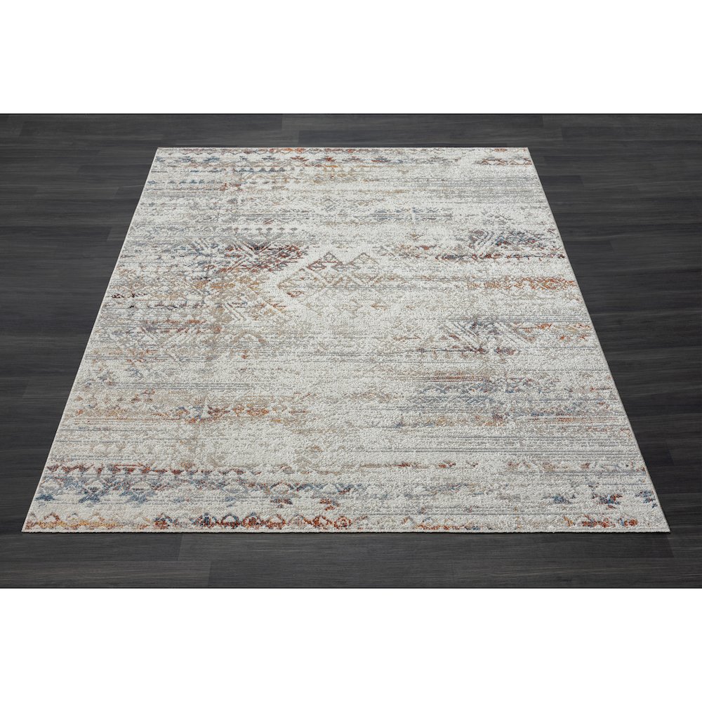 Lanham Durable Performance Area Rug Indoor in Gray/Multicolored, 5' x 7'. Picture 8