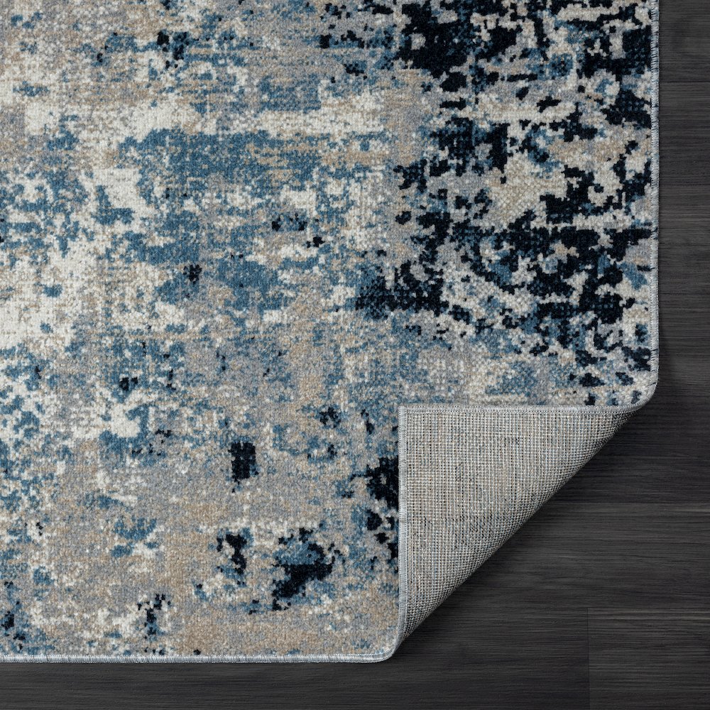 Lanham Durable Performance Area Rug Indoor in Blue/Beige, 5' x 7'. Picture 6